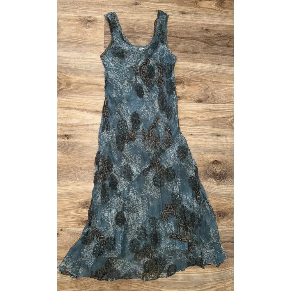 Sundance Luella Beaded Dress - blue - size 4
